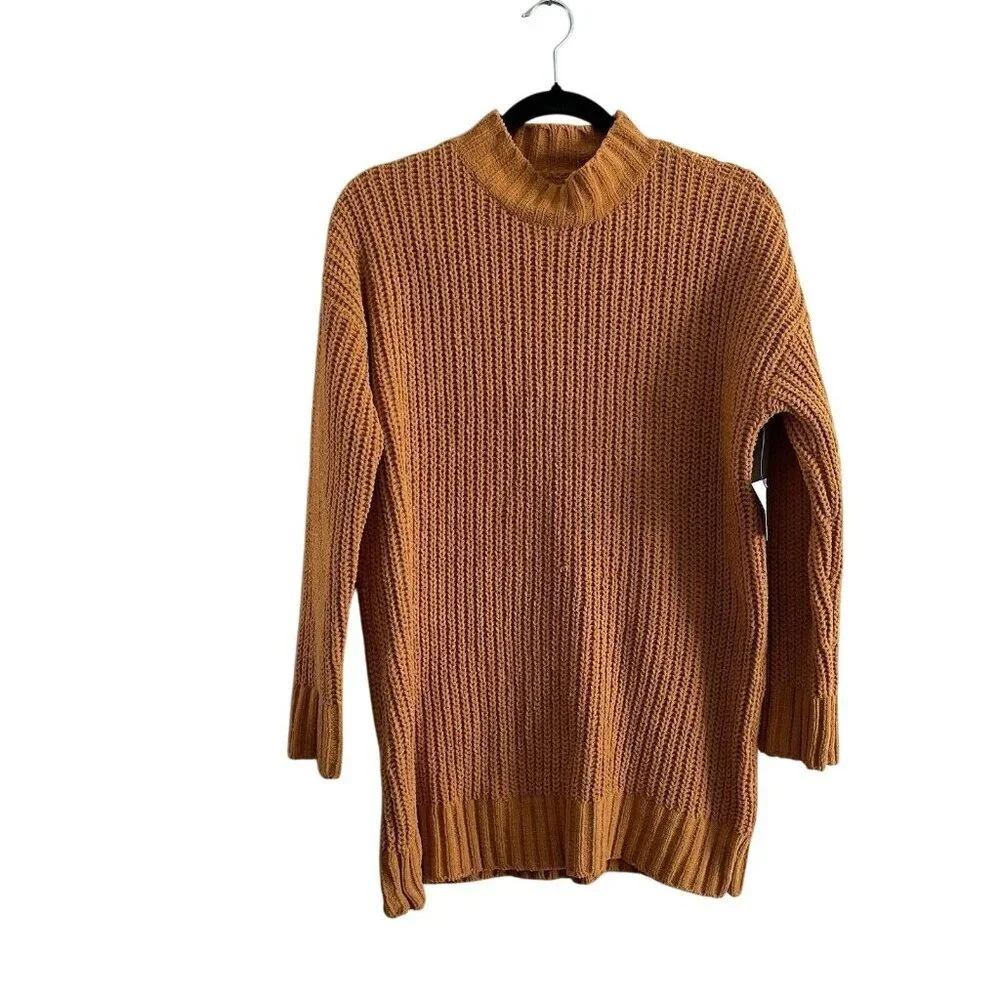 Arizona Jean Co Women S Venetian Gold Chenille Mock Neck Tunic Sweater NWT